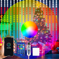 HXWEIYE 300LED Fairy Curtain Lights, 9.8x9.8Ft USB Plug-in 8 Modes Christmas String Hanging Lights with Remote for Bedroom Backdrop Wedding Party Indoor Wall Decor, RGB Color Changing, Standard