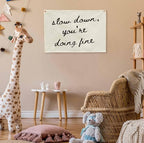 Mental Health Inspirational Rectangular Banner-Positive Affirmation Flag for Kids Teen Counselor Teacher,Classroom Therapy Office Homeschool Reading Room Wall Decor-Slow Down You're Doing Fine