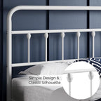 Yaheetech Classic Metal Platform Bed Frame Mattress Foundation with Victorian Style Iron-Art Headboard/Footboard/Under Bed Storage/No Box Spring Needed/Full Size White