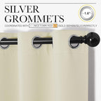 NICETOWN Blackout Curtains for Bedroom, 72 inches Long Curtains & Drapes for Living Room, Thermal Insulated Window Treatment Draperies for Nursery (Beige, 34" by 72")