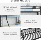 DHP Dusty Metal Bunk Bed with Secured Ladders, Twin/Full, Black