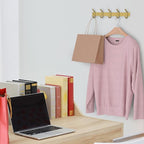 Brushed Gold Wall Mounted Coat Rack – 15 Inch Stainless Steel Rail with 5 Double Coat Hooks for Entryway, Bathroom, Bedroom, Kitchen – Modern Gold Hook Rack for Coats, Hats, Towels