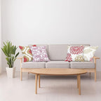 Ambesonne Vintage Throw Pillow Cushion Case Pack of 4, Bohemian Ornamental Leaves Dahlia Pattern Geometric Art Curlicue Motif, Modern Accent Double-Sided Digital Printing, 20", Dark Pink and Camel