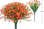 Ouddy Decor 24 Bundles Artificial Fall Flowers for Outdoors Decoration UV Resistant Fake Mums Faux Plastic Plants for Indoor Outdoor Home Garden Porch Autumn Harvest Decor, Orange