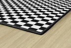 Flagship Carpets Schoolgirl Style Black and White Checkerboard Educational Area Rug for Kids Room Seating Décor, Children's Classroom, Play Carpet for Teaching and Playroom, 5' x 7'6"