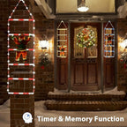 Toodour LED Christmas Light - 2.5FT Christmas Decorative Ladder Lights with Santa Claus, Xmas Decorations Light for Indoor Outdoor, Window, Garden, Home, Wall, Xmas Tree Decor - White & Red