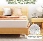 EGOHOME 6 Inch Queen Size Mattress for Kids, Memory Foam Mattress with Cooling Green Tea Gel, Relieve Pressure with Medium Firm Support, CertiPUR-US Certified, 80''L x 60''W, White