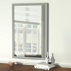 Amazon Basics Rectangular Wall Mount Mirror 24" x 36", Standard Trim, Nickel