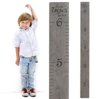 HEADWATERS STUDIO Wooden Growth Chart for Wall - Height Growth Chart for Kids, Kid Height Wall Chart, Height Measurement for Wall, Height Chart for Kids - Love Grows Here, Skinny Grey (63""x5.75"")