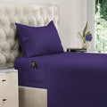 DREAMCARE Twin XL Sheet Sets – 3pcs Cooling Sheets – up to 15” Deep Pocket Twin XL Sheets Set – Hotel Luxury Sheets & Pillowcases – Superior Softness 100% Fine Microfiber with Side Pocket – Purple