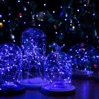 12-Pack LED Fairy Lights 7 Feet Battery Powered Waterproof Silver Wire 20 Slim Copper Wire Pastel Lights for DIY Wedding Party Bedroom Patio Easter Christmas (Blue)