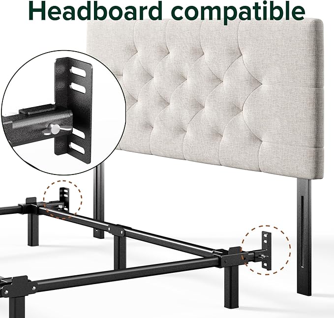 ZINUS 7 Inch Compack® Metal Bed Frame, Support Bed Frame for Box Spring and Mattress Set, Black, Full