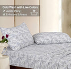RUVANTI Flannel Sheets Full Size - 100% Cotton Double Brushed Bed Sheets Set, Deep Pockets 16 Inches, All Seasons Breathable & Extra Soft Full Sheets, Warm & Cozy, 4 Piece, Pacific