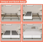 Split King Box Spring 5 Inch, Low Profile Heavy Duty Metal Box Spring King Size with Fabric Cover, Noise-Free, Quick Assembly