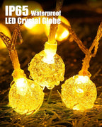 Minetom Crystal Globe String Lights - 33 ft 100 LED USB Color Changing Globe Ball Fairy Lights with Remote and Timer, Waterproof for Bedroom Tent Loft Bed Window Party, 16 Colors and Multicolor, RGB