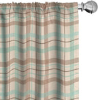 Ambesonne Plaid Curtains, Scottish Country Style Tartan with Abstract Design Diagonal Striped Lines, Window Treatments 2 Panel Set for Living Room Bedroom, Pair of - 28" x 95", Mint Green