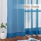 NICETOWN Sheer Curtains for Bedroom Windows, Grommet Living Room Curtain Drapes Voile Textured Soft & Lightweight Window Dressing for Nursery, Turquoise, W54 x L63, 2 Panels