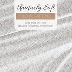 Linen Market Double-Brushed Patterned Microfiber California King Sheet Set 4 Piece – Oeko-TEX Certified Ultra Soft & Wrinkle-Free - 16" Deep Pocket Sheets Easy Care Cal-King Size - Vines Light Gray