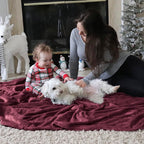Bedsure GentleSoft Fleece Blankets Queen Size Red Burgundy - Bed Blanket Soft Lightweight Plush Fuzzy Cozy Luxury Microfiber, 90x90 inches