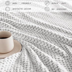 Exclusivo Mezcla Fleece Bed Blanket King Size, Super Soft and Warm Blankets for Couch, Sofa and Bed Waffle Textured, Cozy, Fuzzy and Lightweight (Mixed Light Grey, 90x104 Inches)