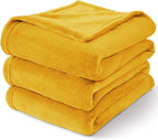 BEDELITE Fleece Blanket Twin Size Yellow Throw Blanket for Couch & Bed, Luxury Plush Cozy Fuzzy Blanket 60x80 inches, Super Soft Warm Lightweight Throw Blanket for Travel Camping