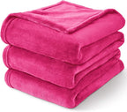 BEDELITE Fleece Blankets Queen Size Hot Pink Throw Blankets for Bed, Luxury Plush Cozy Fuzzy Blanket 90x90 inches, Super Soft Warm Lightweight Throw Blanket All Seasons Suitable