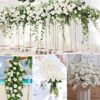 120 Pcs Artificial Roses Bulk Velvet Silk White Roses White Roses for Wedding Centerpieces Bridal Bouquet Mohter's Day Home Decor (120, White)