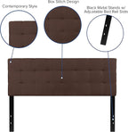 Flash Furniture Bedford Tufted Upholstered Queen Size Headboard in Dark Brown Fabric