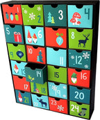 Festive Cardboard Gnome Elf Woodland Holiday Season Fill-Your-Own DIY Advent Calendar/Countdown Box | Scandinavian Nordic Themed Christmas by Nerdy Words