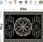 OSUNBD Nordic Vikings Tapestry Large 93x71inches Soft Flannel Vegvsir Symbol Amulet Celtic Rune Scandinavian Aesthetic Mythology Tapestry Wall Hanging for Bedroom Living Room Decor
