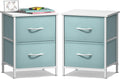 Sorbus Nightstand with 2 Drawers - Kids Bedside Furniture End Table Night Stand - Steel Frame, Wood Top & Easy Pull Fabric Bins - Dresser & Chest for Home, Bedroom Accessories, Office & Dorm (2 Pack)