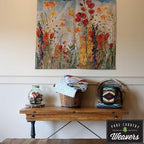 Morning Fjord by Silvia Vassileva | Woven Tapestry Wall Art Hanging | Abstract Scandinavian Landscape Artwork | 100% Cotton USA Size 63x34