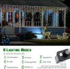Toodour Red & Green Christmas Icicle Lights, 29.5ft 360 LED Icicle Lights, 8 Modes, 60 Drops, Window Curtain Led Christmas Light, Icicle Twinkle Light for Eaves, Party, Wedding, Xmas Decorations