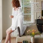 Bedsure Cooling Cotton Waffle King Size Blanket - Lightweight Breathable Summer Blanket of Rayon Derived from Bamboo for Hot Sleepers, Luxury Throws for Bed, Couch and Sofa, White, 104x90 Inches