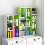 Furinno LUDER Book Shelf, 5-Cube Bookshelf, Reversible Bookcase, 9.4" x 19.5" x 31.5", for Living Room, Bedroom, Home Office, White/Green