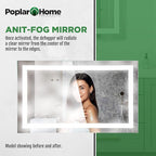 LED Vanity Bathroom Mirror 32 x 32 in. Wall Mounted, Dimmable, Lighted, Anti-Fog Mirror – Modern, Frameless Design