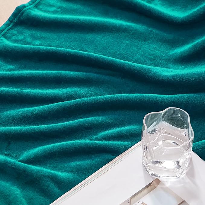 Exclusivo Mezcla Fleece Throw Blanket for Couch, Sofa, 300GSM Super Soft and Warm Blankets, Teal Throw All Season Use, Cozy, Plush, Lightweight, 50x60 Inches