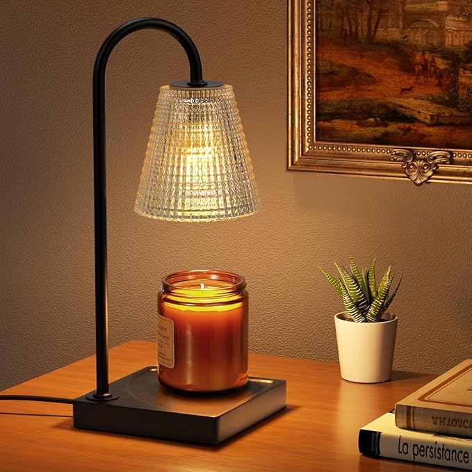 Black Candle Warmer Lamp with Timer-Electric Candle Lamp Warmer,Dimmable Candle Warmers for Jar Candles,New Mom Gifts & Birthday Gifts for Women