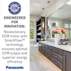 Panasonic WhisperValue Ceiling/Wall Mount Bathroom Exhaust Fan, 50-80-100 CFM, FV-0510VS1