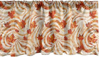 Ambesonne Fall Window Valance, Autumnal Theme with Swirly Intricate Shapes and Flying Leaves Print, Curtain Valance for Kitchen Bedroom Decor with Rod Pocket, 54" X 12", Ginger Marigold and Beige