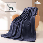 BEAUTEX Fleece Blanket Queen Size Super Soft Flannel Throw Blanket Lightweight Fuzzy Plush Blanket for Couch Sofa or Bed All Seasons (Navy Blue, 90" x 90")