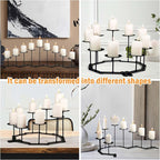 Candelabra Fireplace Candle Holder: 9 Black Iron Candelabra Fireplace Candle Holder for Pillar Candles