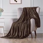 Walensee Fleece Blanket Plush Throw Fuzzy Lightweight (Throw Size 50x60 Brown) Super Soft Microfiber Flannel Blankets for Couch, Bed, Sofa Ultra Luxurious Warm and Cozy for All Seasons