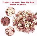 Baby Breath Flowers Fall Flowers Artificial Bulk, 30Pcs Fall Decor Fake Gypsophila Plants Bouquets Flowers Real Touch Faux Babies Breath Arrangement for Home Autumn Wedding Party Vase Decoration Pink