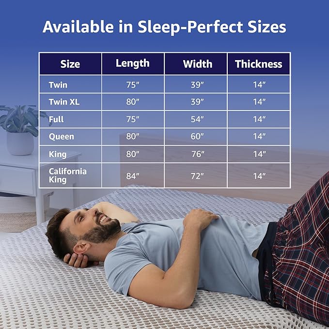 ROOST SLEEP 14-Inch Twin Mattress with Medium Firm Support, CertiPUR-US Certified, Copper Smart Thermic Cooling Gel Memory Foam for Hot Sleepers, Made in USA