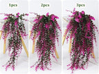 Fake Monkey Plants Hanging Eucalyptus Vines Fake Vines Faux Hanging Plants for Outdoor Garden Yard Backdrop Decor Indoor Room Table Wall Home Hanging Decoration(Fuchsia)