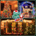 Connectable 240LED 88Ft 13Modes Christmas String Lights Indoor Outdoor | Extendable Green Wire Christmas Tree Lights with Timer | Twinkle Fairy Light Plug in for Xmas Tree (Multicolor)