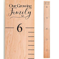 Headwaters Studio Wooden Growth Chart – Kids Height Chart, Wall Measurement for Kids, Height Chart for Wall, Growth Ruler for Children – Our Growing Family, Natural (63"x6.7")