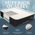 Englander Cal King Size Air Mattress w/Built in Pump - Luxury Double High Inflatable Bed for Home, Travel & Camping - Premium Blow Up Bed for Kids & Adults - Black