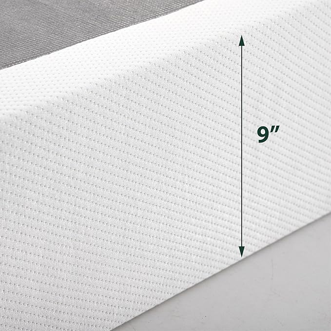 ZINUS No Assembly Metal Box Spring 9 Inch White Mattress Foundation, Sturdy Metal Structure, Twin
